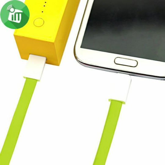 Delight Flat USB 2.0 to micro USB Cable Πράσινο 1m (C04G0100146)