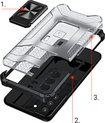 Hurtel Crystal Ring Coperta din spate Sintetic rezistent Albastru (Galaxy S21+ 5G)