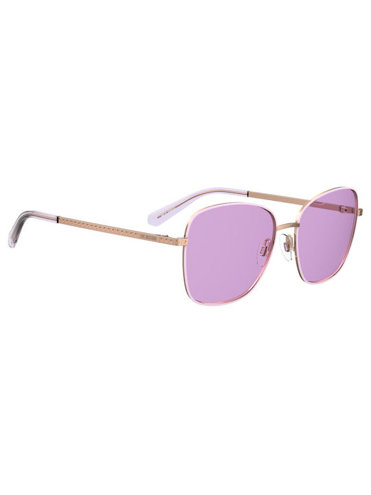 Moschino Women's Sunglasses with Gold Metal Frame and Purple Lens MOL069/S LTA/UR