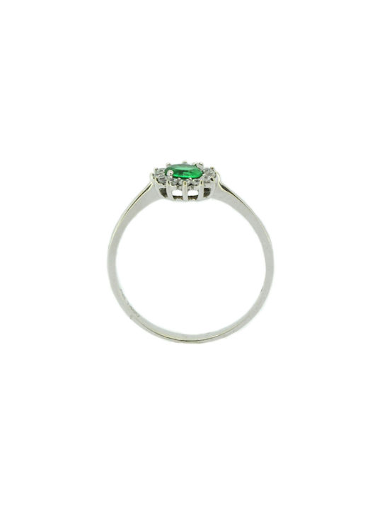 Women's Ring with Zircon from White Gold 14K