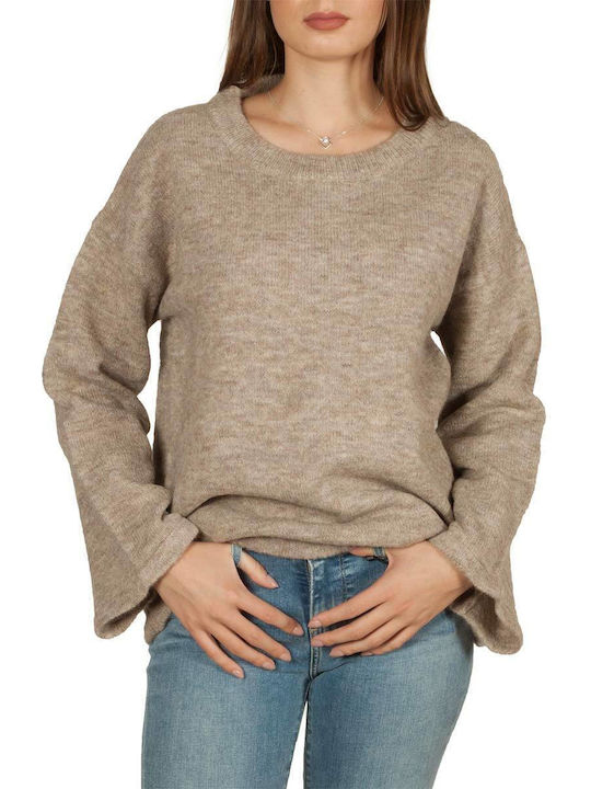 Minimum Women's Long Sleeve Sweater Woolen melange