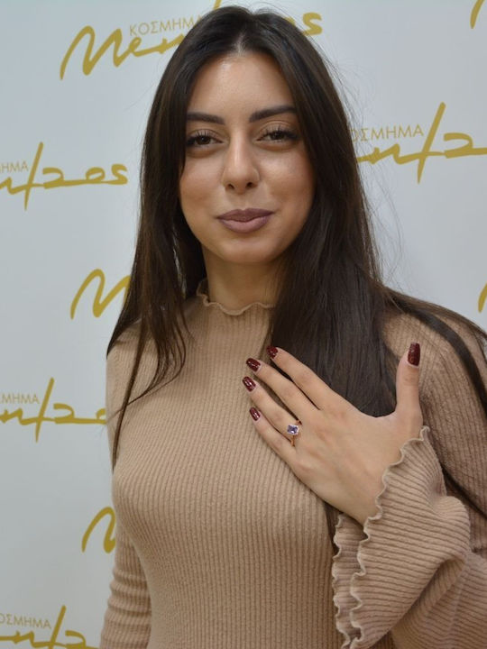Mentzos Дамски Пръстен с Камъни от Розово злато 14K