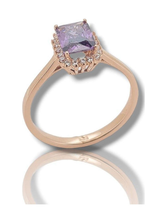 Mentzos Дамски Пръстен с Камъни от Розово злато 14K