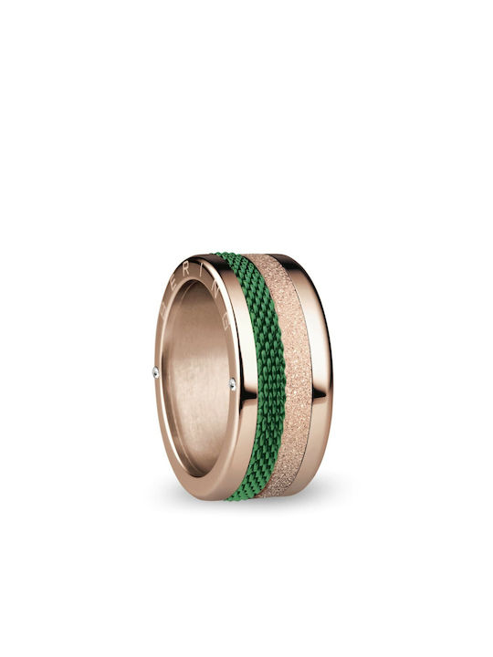 Bering Time Damen Ring mit Steinen aus Stahl Vergoldeter