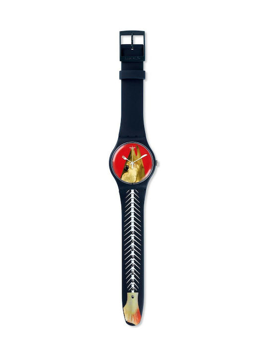 Swatch Καουτσούκ Λουράκι Μπλε 20mm