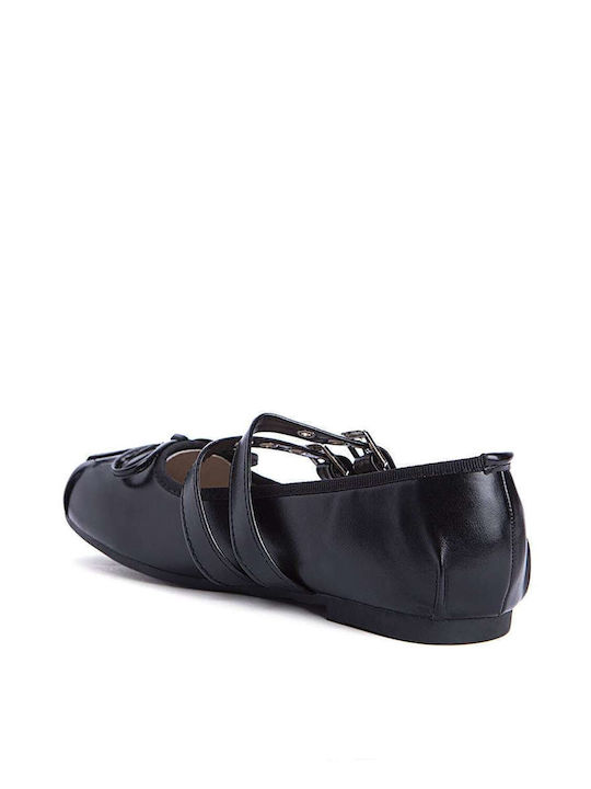 Keep Fred Synthetic Leather Ballerinas with Strap Black