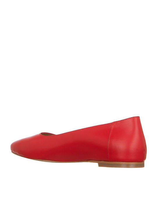 Leather Ballerinas Red