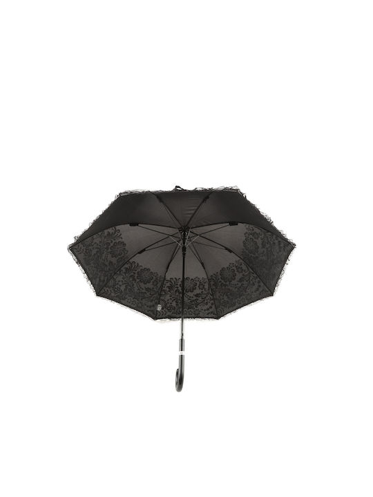 Emme Umbrellas Winddicht Regenschirm mit Gehstock Schwarz