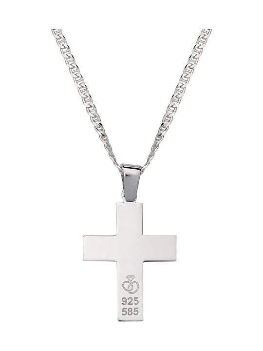 Verorama Herren Kreuz mit dem Gekreuzigten aus Vergoldetem Silber mit Kette