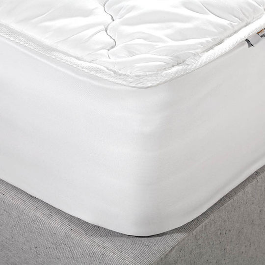 Aigaion Schutzauflage Doppel mit Rock Weiß 150x200+35cm