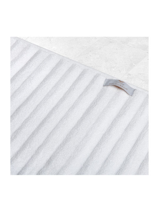 Fieldcrest Бански килим Памук Правоъгълена Бял 50x70бр