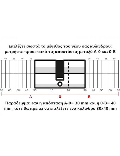 Thirard Lock Cylinder 85mm (40-45) with 3 Keys Gold