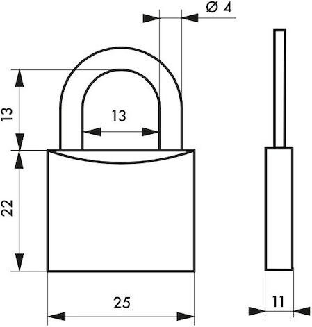 Thirard Steel Padlock Brass with Key 1pcs