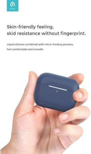 Devia Θήκη Σιλικόνης με Γάντζο σε Ροζ χρώμα για Apple AirPods 3