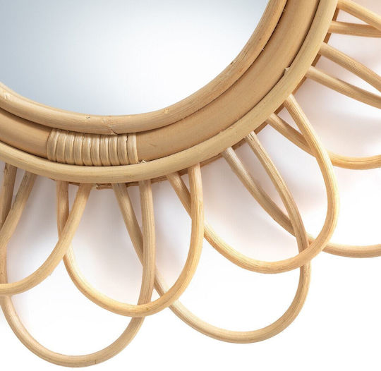La Redoute Interieurs Wandspiegel mit Beige Rattan Rahmen Durchmesser 45cm 1Stück