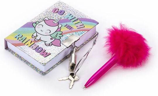 Tri-Coastal Design Pom Pom Unicorn Caiet Pentru Copii cu Caiet și Lacăt