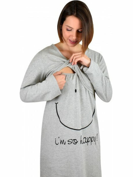 Happy People Winter Women's Nightdress Gray