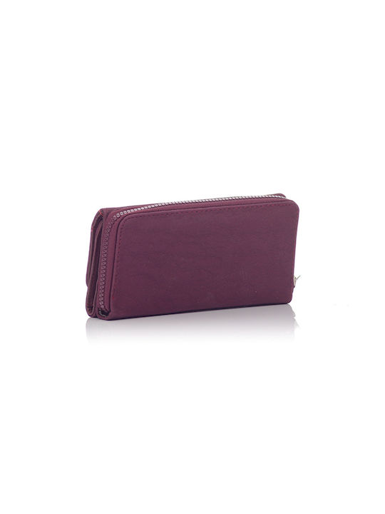 David Polo Large Fabric Women's Wallet Cards Burgundy