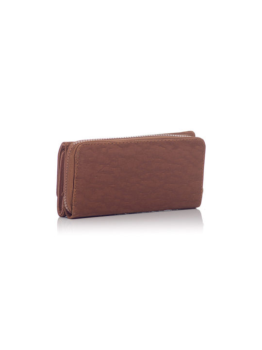 David Polo Large Fabric Women's Wallet Cards Tabac Brown