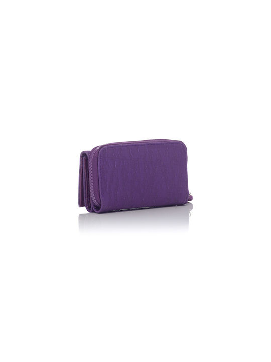 David Polo Small Fabric Women's Wallet Coins Purple