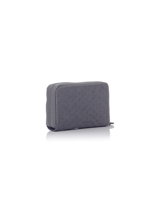 David Polo Large Fabric Women's Wallet Coins Gray