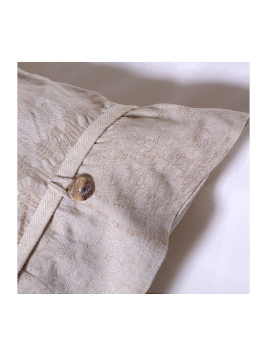 Hauz Duvet Cover Set Cotton Queen with 2 Pillowcases 230x250 Limited Edition Flower Queen Ecru
