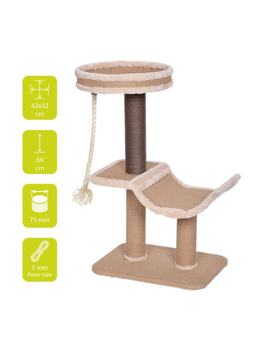 Europet Bernina Trend Basil Ονυχοδρόμιο Γατόδεντρο Καφέ 2 επιπέδων 42x42x69εκ.
