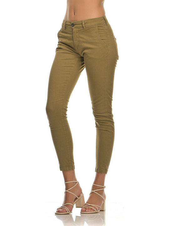 Cloe Dama Tesatura Capri Pantaloni Bej