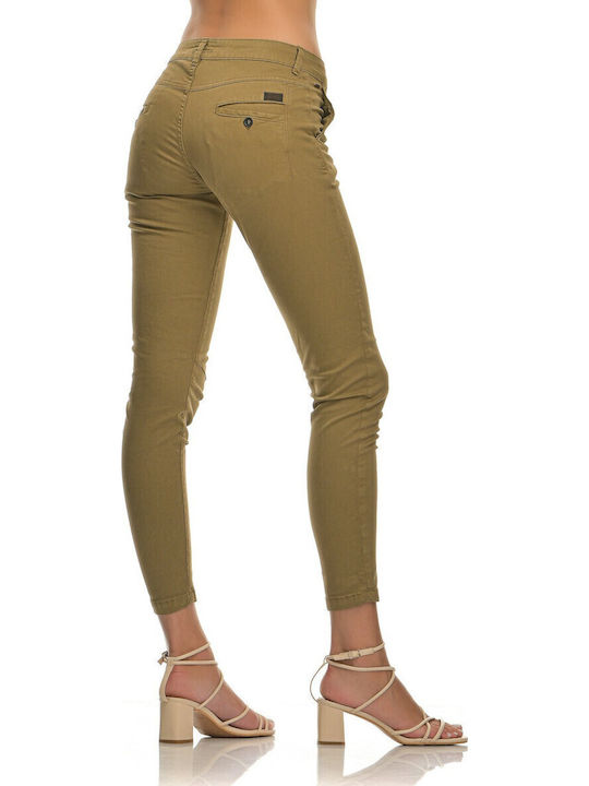 Cloe Dama Tesatura Capri Pantaloni Bej