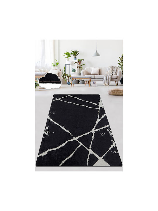 Broken Rug Rectangular Black