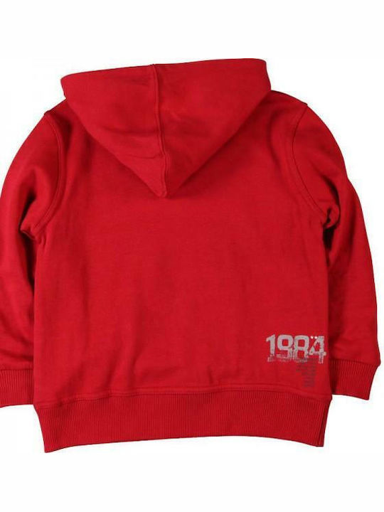 Boboli Hanorac pentru copii cu glugă Red Fleece Hooded Sweatshirt