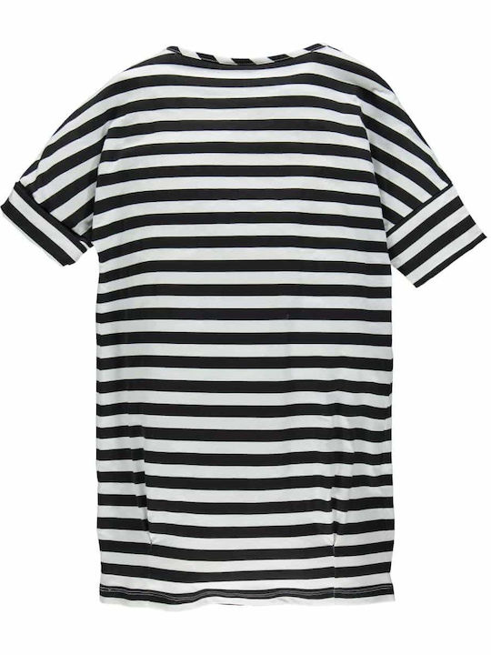 Mek Fancy Jersey Dress Kids Dress Striped Short Sleeve Multicolour