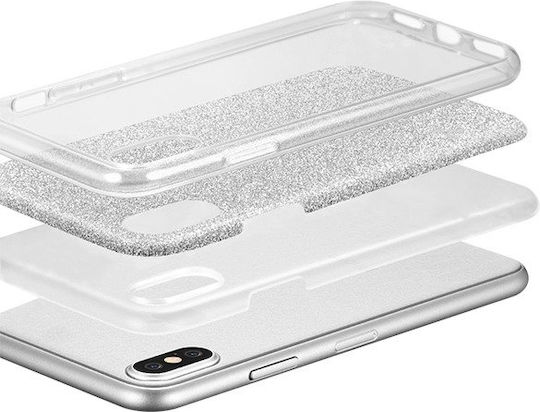Forcell Back Cover Σιλικόνης Ασημί (Huawei Y6 2018)