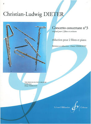 Gerard Billaudot Dieter Concerto Concertant N3 Pour 2 Flutes Piano pentru Instrumente de suflat