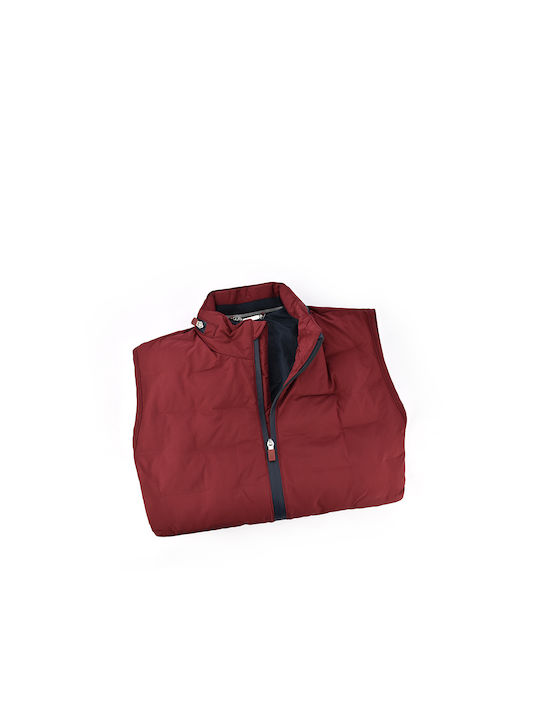 Monte Napoleone Men's Sleeveless Jacket Burgundy