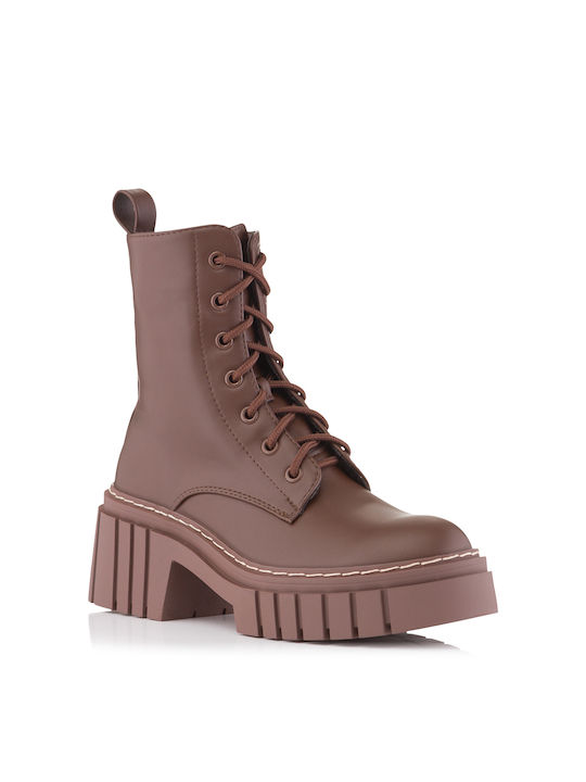 Alta Moda Women's Combat Boots Brown