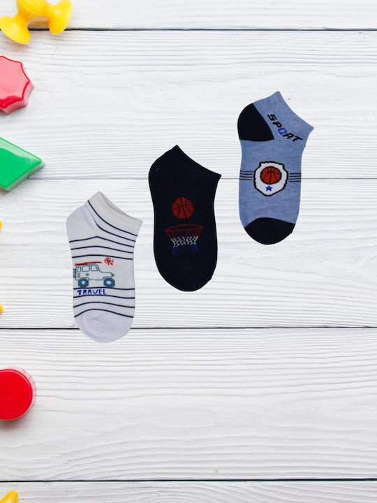 Senses Boys 3 Pack Ankle Socks Multicolour