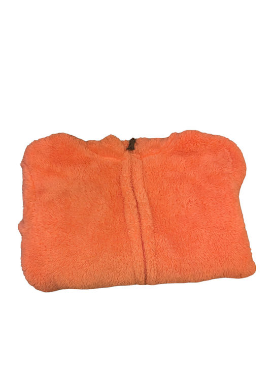 Παιδική Ζακέτα Fleece με Κουκούλα Πορτοκαλί