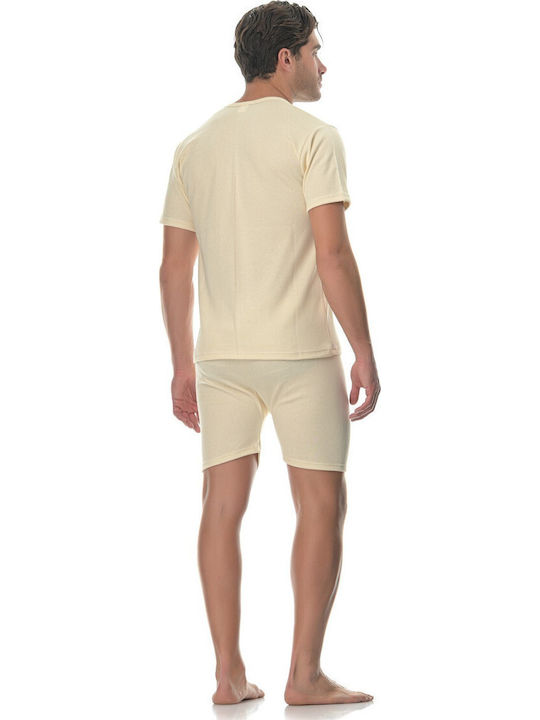Lido Underwear Herren Thermo Kurzarmshirt Beige