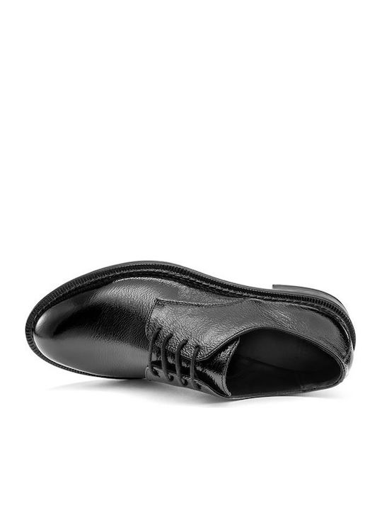 Leder Damen Derby in Schwarz Farbe