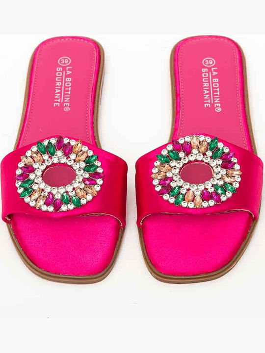Women's Flat Sandals in Fuchsia Color