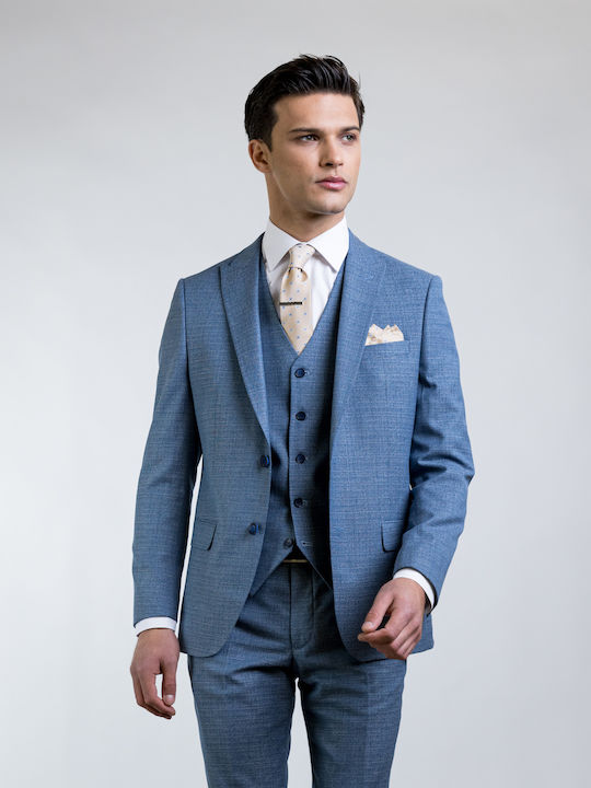 Costum Bărbați cu Croială Strâmtă Blue