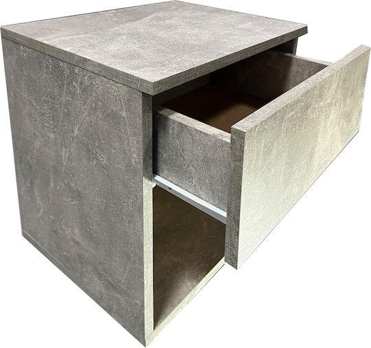 Κομοδίνο Ξύλινο Γκρι 40.4x33.4x44.4cm