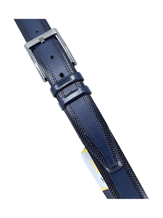 Ανδρική Ζώνη Δερμάτινη Navy Μπλε