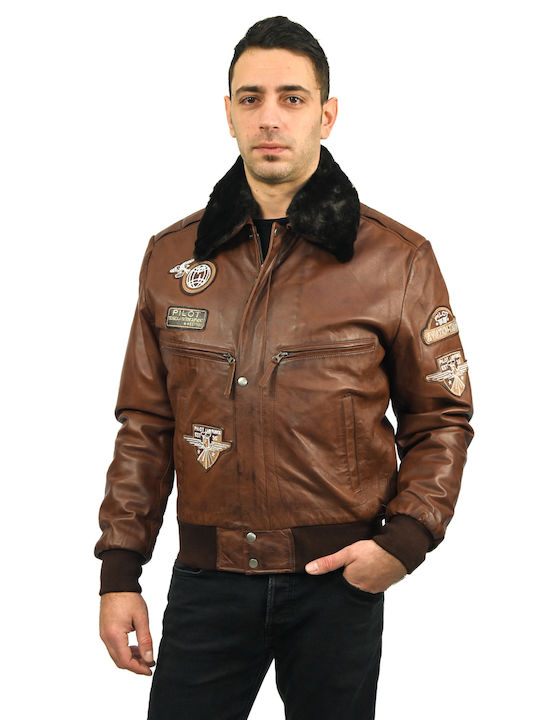 Leatherland Men's Winter Leather Jacket Brown