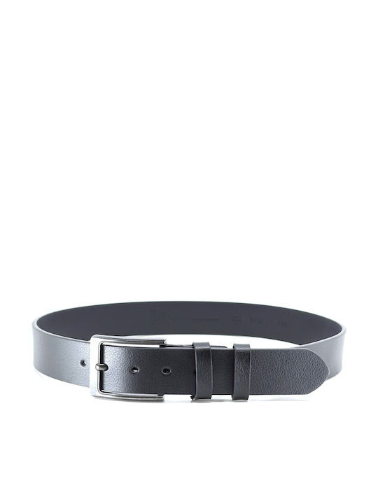 Wide Men's Belt Leather Black