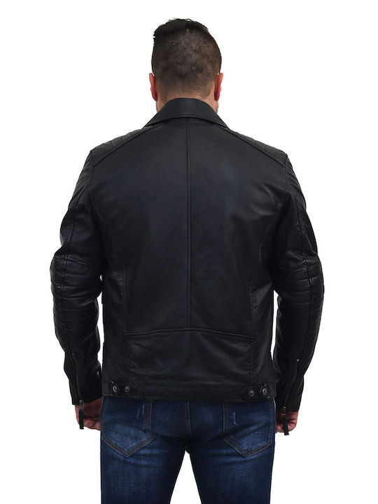 Leatherland Men's Winter Leather Jacket Black