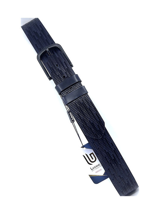 Breit Herren Gürtel Leder Blau