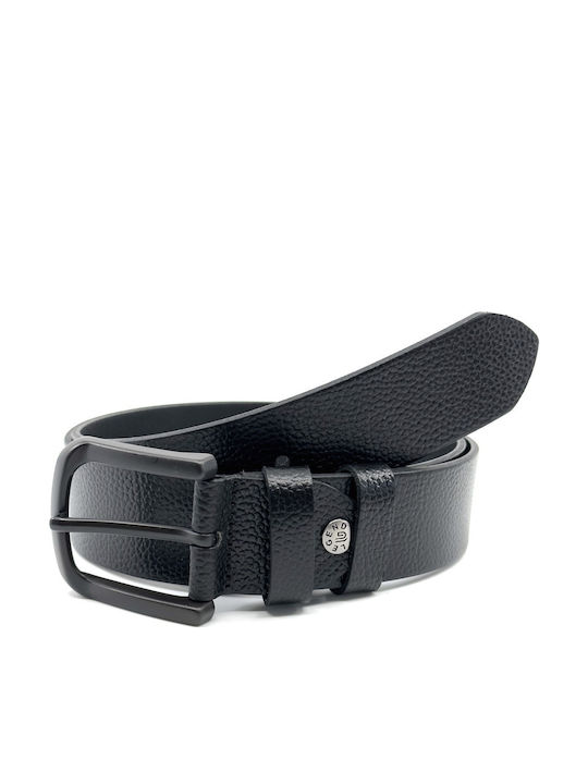 Breit Herren Gürtel Leder Schwarz