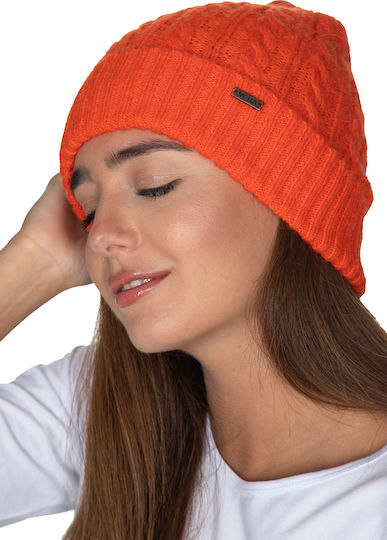 Knitted Beanie Cap Orange